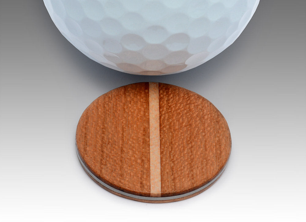 Wood Golf Ball Marker with Case