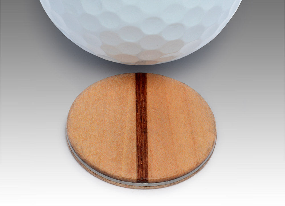 Wood Golf Ball Marker with Case