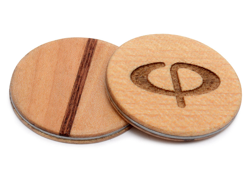 Wood Golf Ball Marker with Case