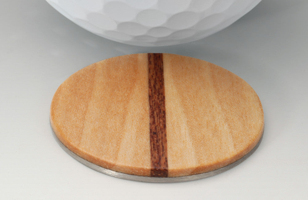 Maple Wood Golf Ball Marker with Case - Caney Putterworks - 3