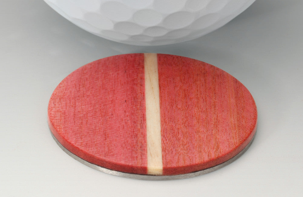 Pink Ivory Golf Ball Marker with Case - Caney Putterworks - 3